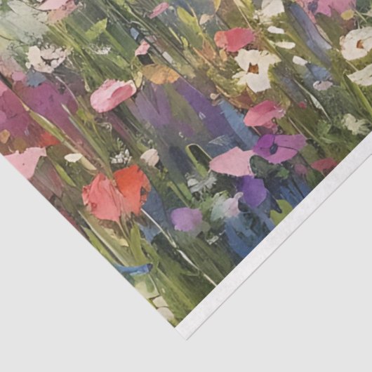 山のワイルドフラワーランドスケープのテクスチャ付き切り離し 薄葉紙 (詳細)