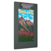 山のヴィンテージ旅行ポスターを持つFireweed クリップボード (右)