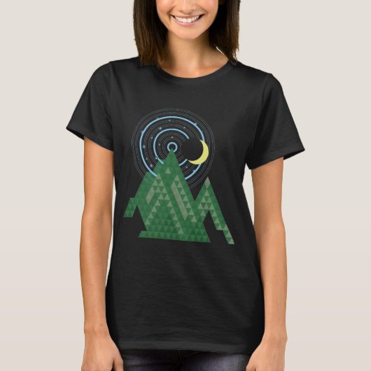 山の三日月の空 Tシャツ (正面)