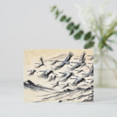 山の上でのクレーンの移中国の行インクペイント ポストカード (スタンド正面)