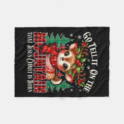 山の上でイエス・キリストがボーだと言って行きなさい フリースブランケット (正面(横))