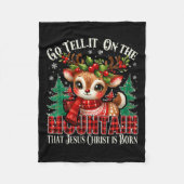 山の上でイエス・キリストがボーだと言って行きなさい フリースブランケット (正面)