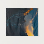 山の上で太陽の輝く最後の威厳のある息 タペストリー (正面(横))