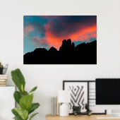 山の上で燃える雲 ポスター (ホームオフィス)