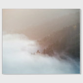 山の上には霧が立ち並ぶ木 ラッピングペーパー (フラット)