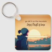山の上に行くイエス・キリストは生まれ キーホルダー (正面)