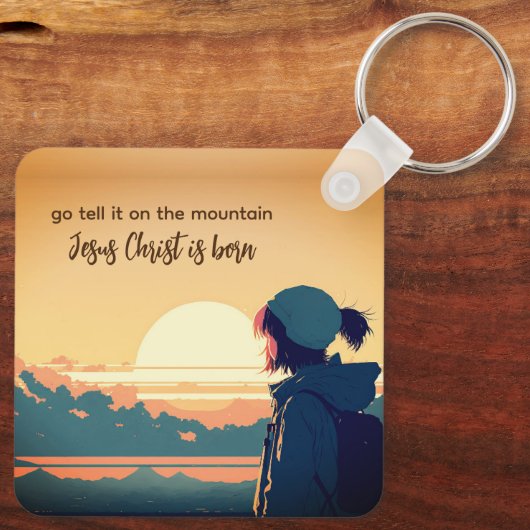 山の上に行くイエス・キリストは生まれ キーホルダー (裏面)