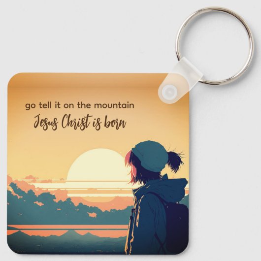 山の上に行くイエス・キリストは生まれ キーホルダー (裏面)
