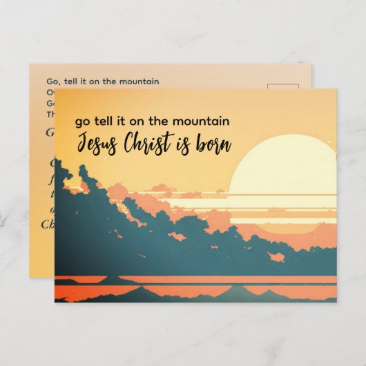 山の上に行くイエス・キリストは生まれ シーズンポストカード (正面/裏面)