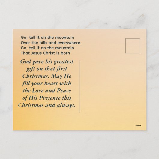 山の上に行くイエス・キリストは生まれ シーズンポストカード (裏面)