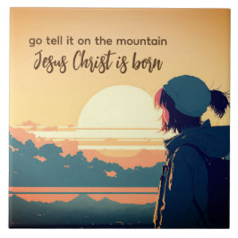 山の上に行くイエス・キリストは生まれ タイル