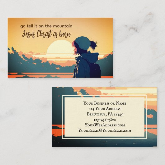山の上に行くイエス・キリストは生まれ 名刺 (正面/裏面)