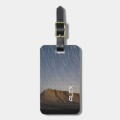 山の上に長い露出の星 – 夜空 ラゲッジタグ (正面縦)