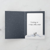 山の上のクリスマススキーヤー シーズンカード (内部)