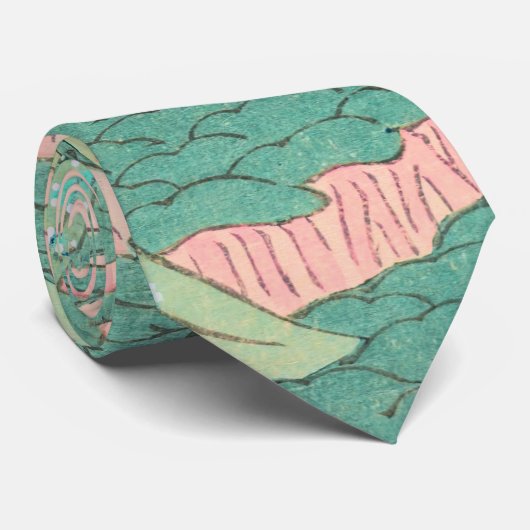 山の上のクレーンのヴィンテージパタ日本のーン ネクタイ (ロール)