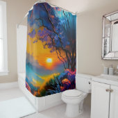 山の上のゴージャスな日の出 シャワーカーテン (インサイチュ)