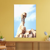 山の上のバブーンモンキー キャンバスプリント (インサイチュ (リビング))