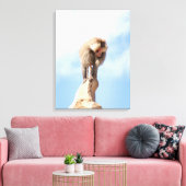 山の上のバブーンモンキー キャンバスプリント (インサイチュ (リビング))