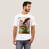 山の上のワシvsヘビ" tシャツ (正面フル)
