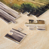 山の上の女の子とゴールデンレトリバー ジグソーパズル (側面)