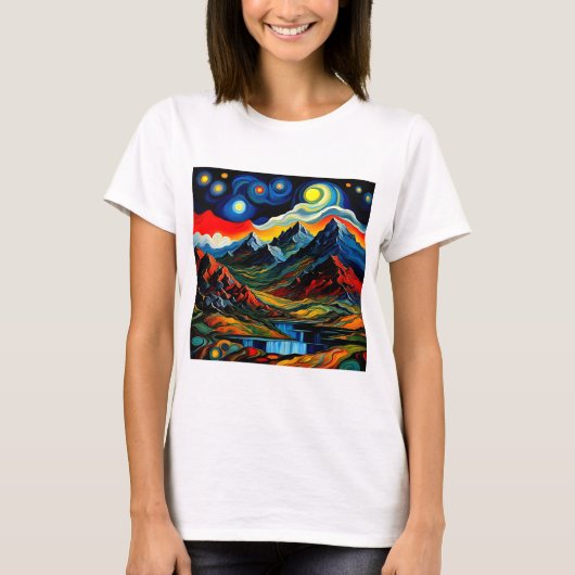 山の上の嵐の雲5 Tシャツ (正面)