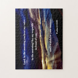 山の上の日の出での朝の聖書の詩 ジグソーパズル