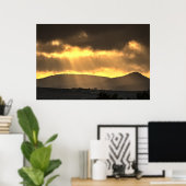 山の上の日の出、キプロス(2915) ポスター (ホームオフィス)