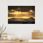 山の上の日の出、キプロス(2915) ポスター (キッチン)