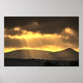 山の上の日の出、キプロス(2915) ポスター