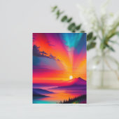 山の上の日の出 ポストカード (スタンド正面)
