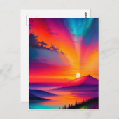 山の上の日の出 ポストカード (正面/裏面)