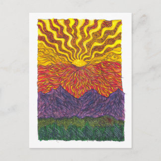 山の上の日の出 ポストカード