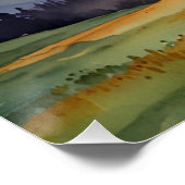 山の上の日没の水色 ポスター (コーナー)