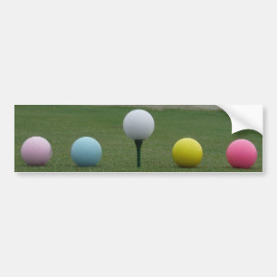 山の上の明るい色のゴルフボール バンパーステッカー