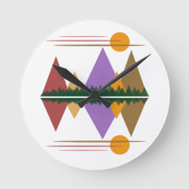 山の上の月#4 ラウンド壁時計