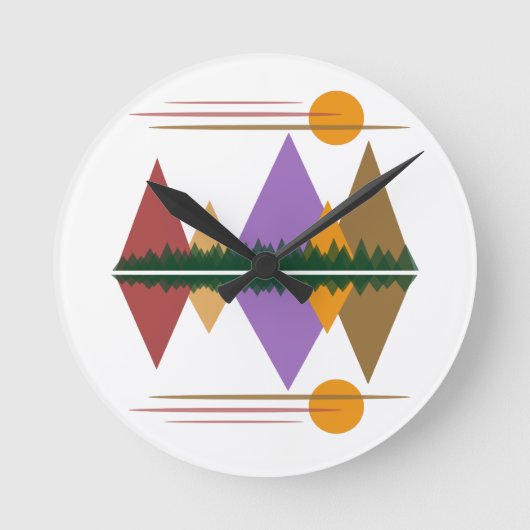 山の上の月#4 ラウンド壁時計 (正面)