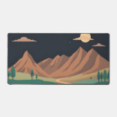 山の上の満月デスクマット – ミニマリストNat デスクマット (正面)