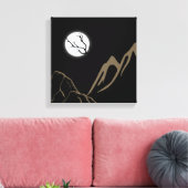 山の上の満月威厳のある キャンバスプリント (インサイチュ (リビング))