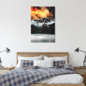 山の上の燃焼銀河系威厳のある キャンバスプリント (インサイチュ (寝室))
