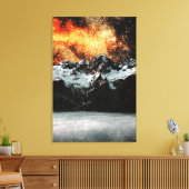山の上の燃焼銀河系威厳のある キャンバスプリント (インサイチュ (リビング))