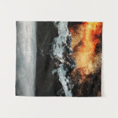 山の上の燃焼銀河系威厳のある タペストリー (正面(横))