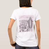 山の上の聖母マリアが大勢の人々を癒す Tシャツ (裏面)