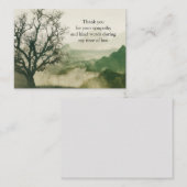 山の上の霧と木のサンキューカード ノートカード (正面/裏面)