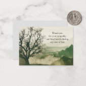 山の上の霧と木のサンキューカード ノートカード (正面/裏面インサイチュ)