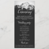山の下でのモノクロウェディング プログラム (裏面)