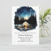 山の中でキュートな冒険が待っている!ベビーシャワー 招待状 (スタンド正面)