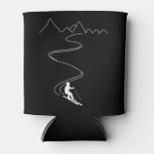 山の中でスキーをするスノースキーミニマリスト 缶クーラー (正面)