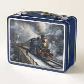 山の中で列車 メタルランチボックス (裏面)