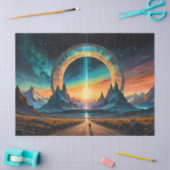 山の中で太陽が星を昇る 薄葉紙 (クラフト)