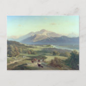 山の中で牛と一緒に馬でドローバー ポストカード (正面)